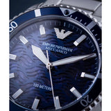 Emporio Armani Meccanico Automatic Blue Dial Silver Steel Strap Watch For Men - AR60059 Authentic Buy Shop Now