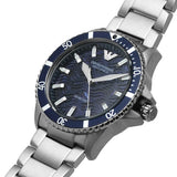 Emporio Armani Meccanico Automatic Blue Dial Silver Steel Strap Watch For Men - AR60059 Authentic Buy Shop Now