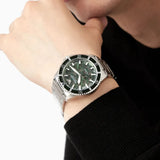 Emporio Armani Diver Automatic Green Dial Silver Steel Strap Watch For Men - AR60061 Authentic Buy Shop Now