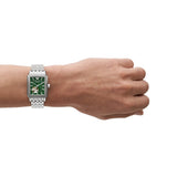 Emporio Armani Meccanico Automatic Green Dial Silver Steel Strap Watch For Men - AR60067 Authentic Buy Shop Now