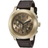 Emporio Armani Sportivo Chronograph Gold Dial Brown Leather Strap Watch for Men - AR6062 Authentic Buy Shop Now