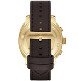 Emporio Armani Sportivo Chronograph Gold Dial Brown Leather Strap Watch for Men - AR6062 Authentic Buy Shop Now