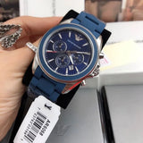 Emporio Armani Sigma Chronograph Blue Dial Blue Silicone Strap Watch for Men - AR6068 Authentic Buy Shop Now