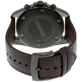 Emporio Armani Sportivo Chronograph Silver Dial Brown Leather Strap Watch For Men - AR6076 Authentic Buy Shop Now