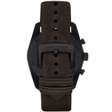 Emporio Armani Sportivo Chronograph Beige Dial Brown Leather Strap Watch For Men - AR6078 Authentic Buy Shop Now