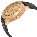 Emporio Armani Ruggero Chronograph Rose Gold Dial Black Leather Strap Watch for Men - AR6087 Authentic Buy Shop Now