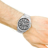 Emporio Armani Sigma Chronograph Black Dial Silver Steel Strap Watch For Men - AR6098 Authentic Buy Shop Now