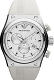Emporio Armani Sportivo Analog Quartz White Dial White Rubber Strap Watch For Men - AR6103 Authentic Buy Shop Now