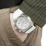Emporio Armani Sportivo Analog Quartz White Dial White Rubber Strap Watch For Men - AR6103 Authentic Buy Shop Now