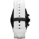 Emporio Armani Sportivo Chronograph Black Dial White Rubber Strap Watch For Men - AR6112 Authentic Buy Shop Now