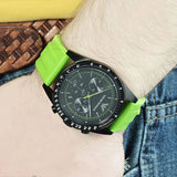 Emporio Armani Sports Analog Black Dial Green Rubber Strap Watch For Men - AR6115 Authentic Buy Shop Now