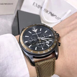 Emporio Armani Sigma Chronograph Gray Dial Green Nylon Strap Watch for Men - AR6130 Authentic Buy Shop Now