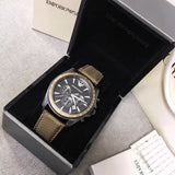 Emporio Armani Sigma Chronograph Gray Dial Green Nylon Strap Watch for Men - AR6130 Authentic Buy Shop Now