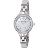 Emporio Armani Chiara Mother of Pearl Dial White Leather Strap Watch for Women - AR7353 Authentic Buy Shop Now