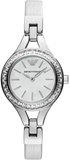 Emporio Armani Chiara Mother of Pearl Dial White Leather Strap Watch for Women - AR7353 Authentic Buy Shop Now