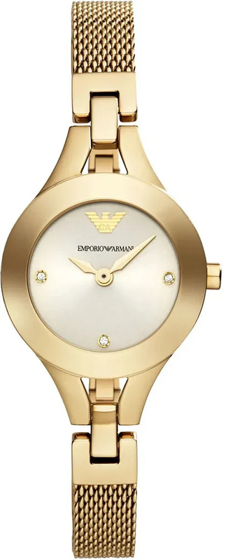 Emporio Armani Chiara Silver Dial Gold Steel Strap Watch for Women - AR7363 Authentic Buy Shop Now
