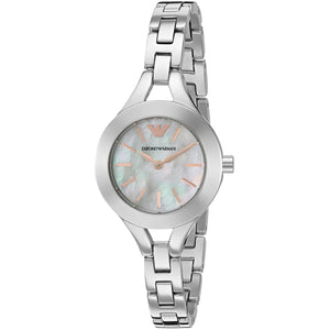 Emporio Armani Chiara Mother of Pearl Dial Silver Steel Strap Watch for Women - AR7425 Authentic Buy Shop Now