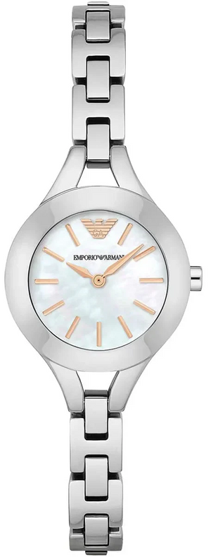 Emporio Armani Chiara Mother of Pearl Dial Silver Steel Strap Watch for Women - AR7425 Authentic Buy Shop Now