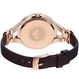 Emporio Armani Chiara Silver Dial Brown Leather Strap Watch for Women - AR7431 Authentic Buy Shop Now