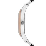 Emporio Armani Chiara Two Tone Dial Black Leahter Strap Watch for Women - AR7436 Authentic Buy Shop Now