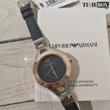 Emporio Armani Chiara Two Tone Dial Black Leahter Strap Watch for Women - AR7436 Authentic Buy Shop Now