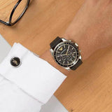 Emporio Armani Sigma Chronograph lack Dial Black Rubber Strap Watch For Men - AR80003 Authentic Buy Shop Now