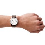 Emporio Armani Kappa Quartz White Dial Brown Leather Strap Watch For Men - AR80006 Authentic Buy Shop Now