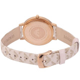 Emporio Armani Gianni T Bar Quartz Silver Dial Beige Leather Strap Watch For Women - AR80007 Authentic Buy Shop Now