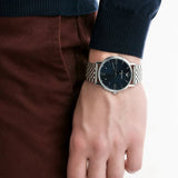 Emporio Armani Kappa Quartz Blue Dial Silver Steel Strap Watch For Men - AR80010 Authentic Buy Shop Now
