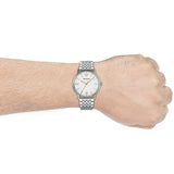 Emporio Armani Kappa Quartz White Dial Silver Steel Strap Watch For Men - AR80014 Authentic Buy Shop Now