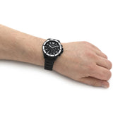 Emporio Armani Diver Chronograph Black Dial Black Steel Strap Watch For Men - AR80050 Authentic Buy Shop Now