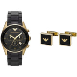 Emporio Armani Sportivo Quartz Black Dial Black Steel Strap Watch For Men - AR8023 Authentic Buy Shop Now