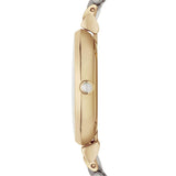 Emporio Armani Gianni T Bar White Dial Two Tone Steel Strap Watch For Women - AR8031 Authentic Buy Shop Now