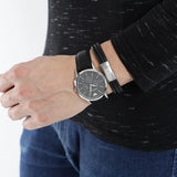 Emporio Armani Renato Chronograph Black Dial Black Leather Strap Watch for Men - AR8034 Authentic Buy Shop Now