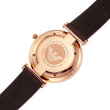 Emporio Armani Analog White Dial Brown Leather Strap Watch For Men - AR9042 Authentic Buy Shop Now