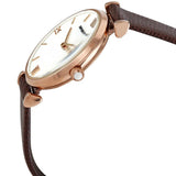 Emporio Armani Analog White Dial Brown Leather Strap Watch For Men - AR9042 Authentic Buy Shop Now