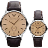 Emporio Armani Kappa Classic Brown Dial Brown Leather Strap Watch For Men - AR9106 Authentic Buy Shop Now