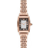 Emporio Armani Gianni T-Bar Analog Crystal Brown Dial Rose Gold Steel Strap Watch For Women - AR11407 Authentic Buy Shop Now