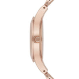 Emporio Armani Chiara Quartz Crystals White Dial Rose Gold Leather Strap Watch For Women - AR7437 Authentic Buy Shop Now