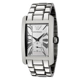 Emporio Armani Classic White Dial Silver Steel Strap Watch For Men - AR0145 Authentic Buy Shop Now