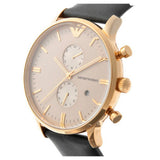 Emporio Armani Gianni Beige Dial Grey Leather Strap Watch For Men - AR0386 Authentic Buy Shop Now