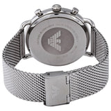 Emporio Armani Chronograph Black Dial Silver Mesh Bracelet Watch For Men - AR11104 Authentic Buy Shop Now
