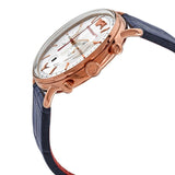 Emporio Armani Aviator Silver Dial Blue Leather Strap Watch For Men - AR11123 Authentic Buy Shop Now