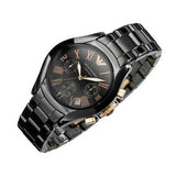 Emporio Armani Chronograph Black Ceramic Stainless Steel Dial Watch For Women - AR1411 Authentic Buy Shop Now