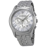Emporio Armani Velente Chronograph Quartz Silver Dial Silver Steel Strap Watch For Men - AR1702 Authentic Buy Shop Now