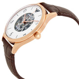 Emporio Armani Meccanico White Dial Brown Leather Strap Watch For Men - AR1920 Authentic Buy Shop Now