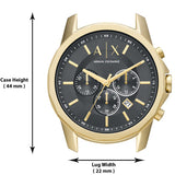 Armani Exchange Banks Chronograph Black Dial Gold Steel Strap Watch For Men - AX1721 Authentic Buy Shop Now