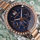 Michael Kors Brinkley Blue Dial Two Tone Steel Strap Watch for Women - MK6205 Authentic Buy Shop Now