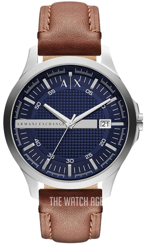 Armani Exchange Hampton Chronograph Blue Dial Brown Leather Strap Watch For Men - AX2133 Authentic Buy Shop Now
