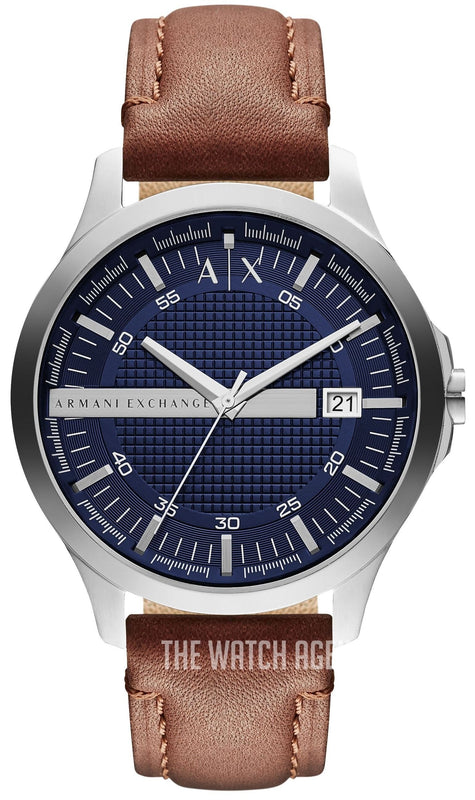 Armani Exchange Hampton Chronograph Blue Dial Brown Leather Strap Watch For Men - AX2133 Authentic Buy Shop Now
